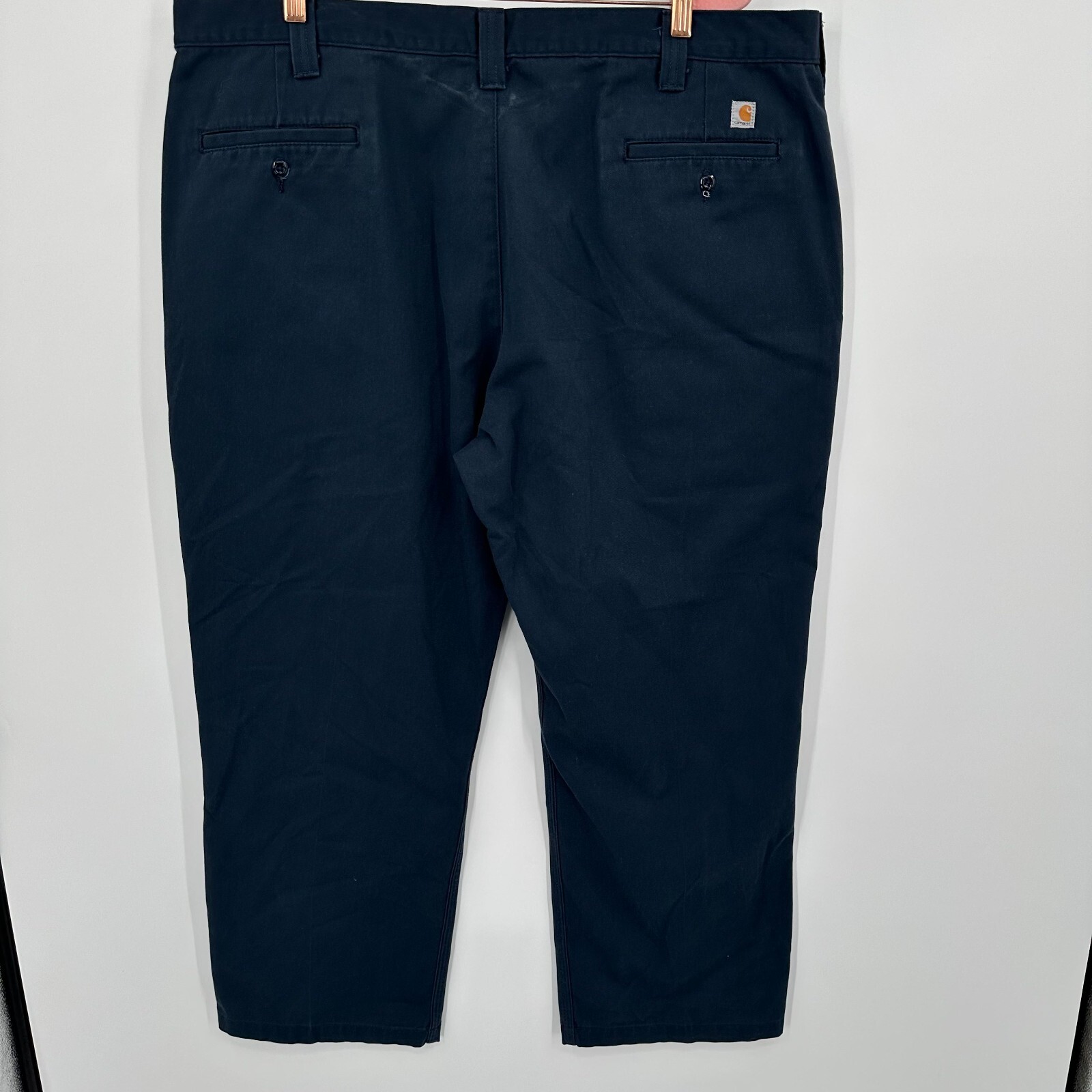Carhartt Crop Pants Men's 44x30 Blue Solid Relaxed Fit High Rise Slash Pockets thumbnail 3