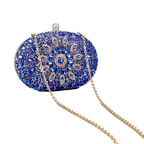 Borsa da sera donna diamante cristallo sera matrimonio pochette borsa a mano borsa a tracolla - Foto 4 di 19