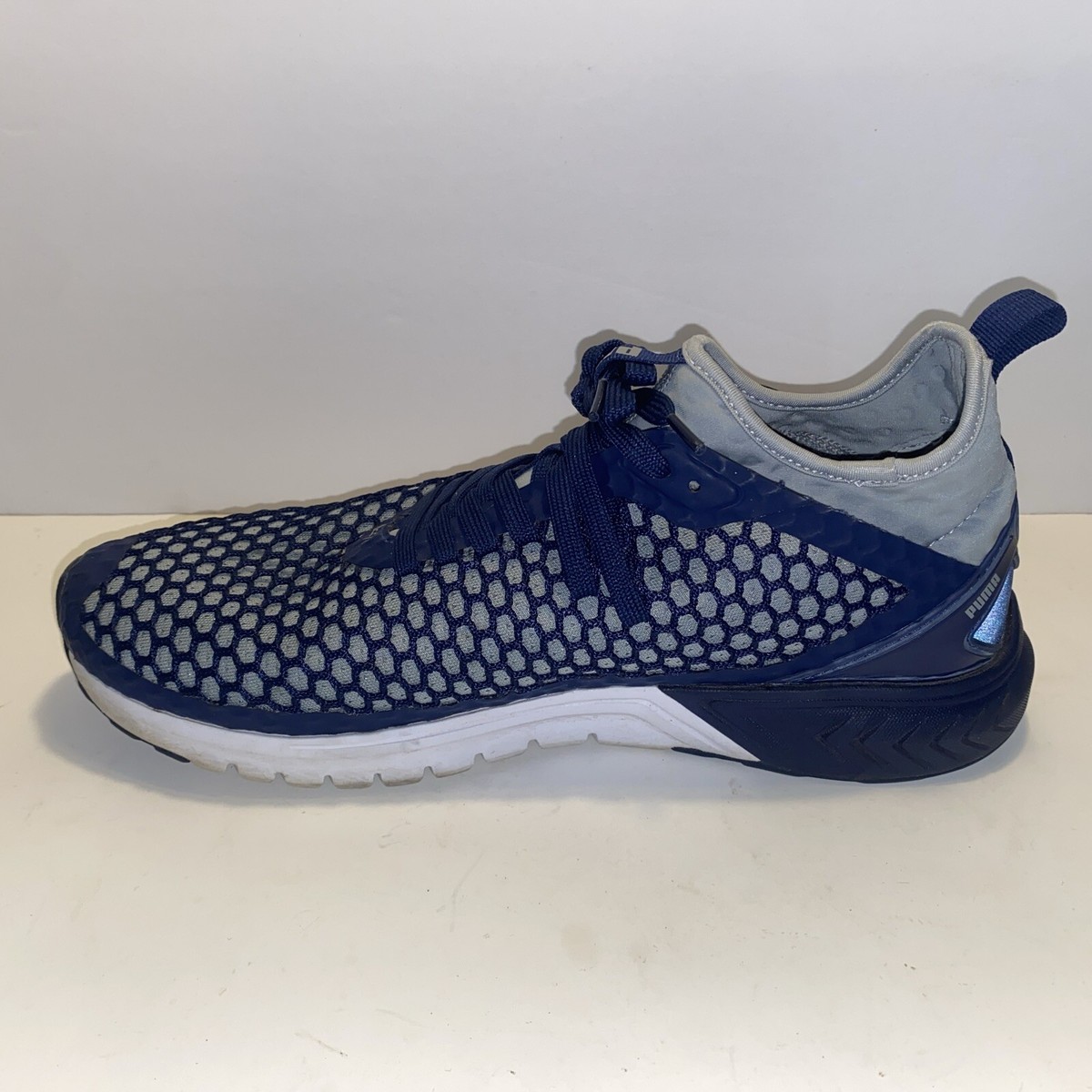 Puma Mens Ignite Netfit Dark Blue Running Shoes Sneakers Size 11