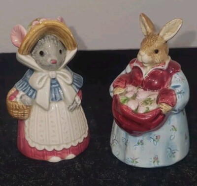 Salt, Pepper Shakers. The Edith Collection. Rabbit, Mouse. Japan.