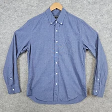 J Crew Mercantile Flex Button Down Shirt Mens Size M Blue Cotton Blend Preppy