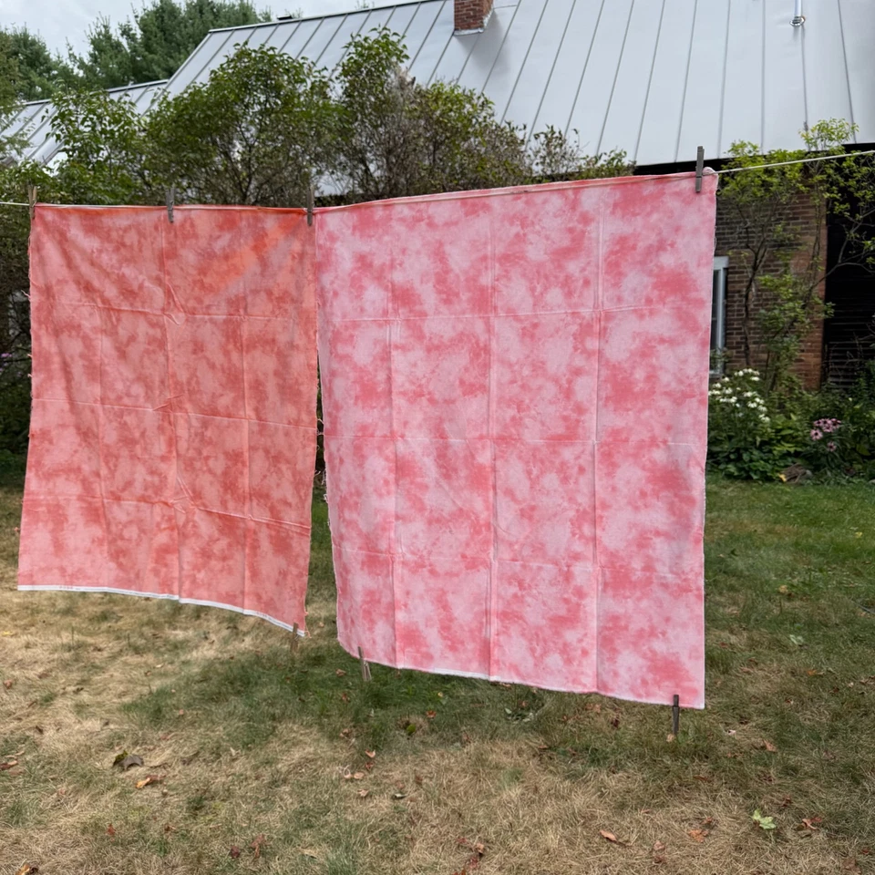 Vintage Patrick Lose Orange Marbled Fabric 2 pc 1 yd Each Excellent New Material - Image 2 of 4