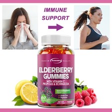 Elderberry Gummies 200mg - Vitamin C, Strength Immune System Support Defense