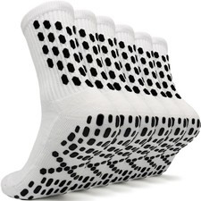 3 Pairs Soccer Grip Socks for Men, Women Youth, Non-Slip Football Socks wit...