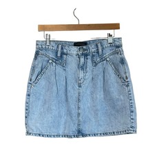 Banana Republic 28/6 Blue Jean Skirt Blue Vintage Style Pleats Light Acid Wash
