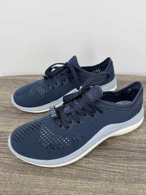 Crocs Women's Navy Blue Literide 360 Pacer Lace Up Tennis Shoes Sneakers Sz 10