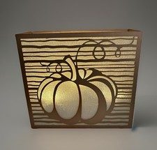 Yankee Candle Pumpkin Shimmer Screen 3 Tealight Candle Holder Fall/ Thanksgiving