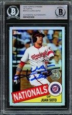 Juan Soto Auto Signed 2020 Topps Chrome Refractor 1985 Card 85TC-3 Mets Beckett