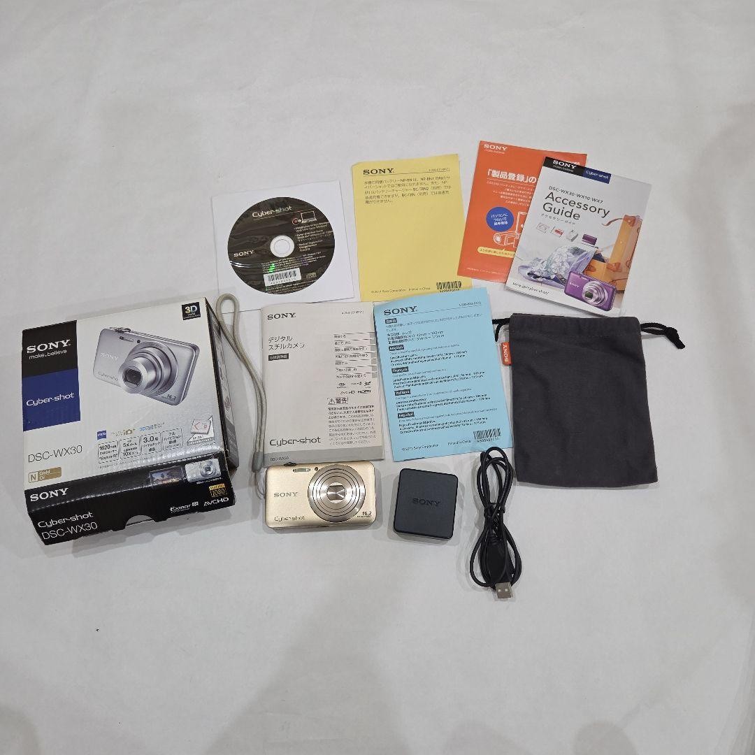 Sony Cyber-shot DSC-WX30 Gold Compact Camera 16MP 5x Zoom Full HD Video