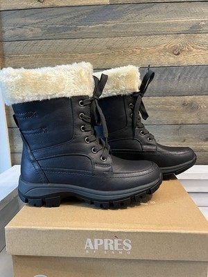 New Apres by Lamo Heidi Boots sz 6 Gray Faux Fur Charcoal Gray Winter Snow