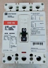 Eaton Cutler Hammer EHD3020L Circuit Breaker 3 Pole 20 Amp 480 Volt See Pics