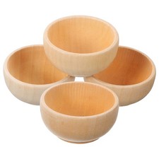 4pcs Wood Bowl Toy Set Wood Toys Unfinished Playthings DIY wooden bowls