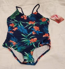 Kanu Surf Girls' Daisy Beach Sport 1-Piece Swimsuit. Size 14