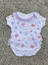 VTG HW Carter Newborn Girl's Body Suit W Ruffle Bottom