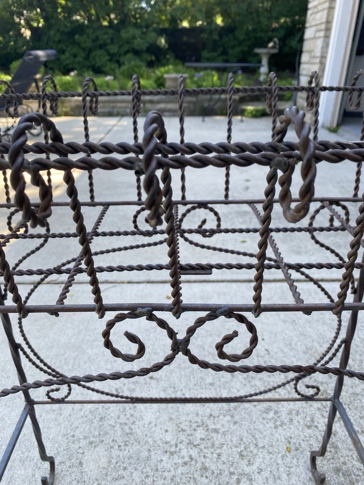  Maceta metálica de alambre trenzado vintage. recogida local solamente   Foto 3 de 3