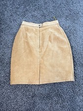 Vintage Micki Leather Skirt Womens Size 8 Royal Beige Suede Midi 80s