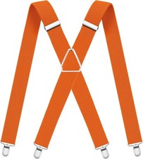 Men Heavy Duty Suspenders with Strong Clips Adjustable Braces X-Back for Work US