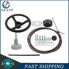 Fit For Waterborne Vehicles 16FT Boat Rotary Steering System Outboard Kit USA