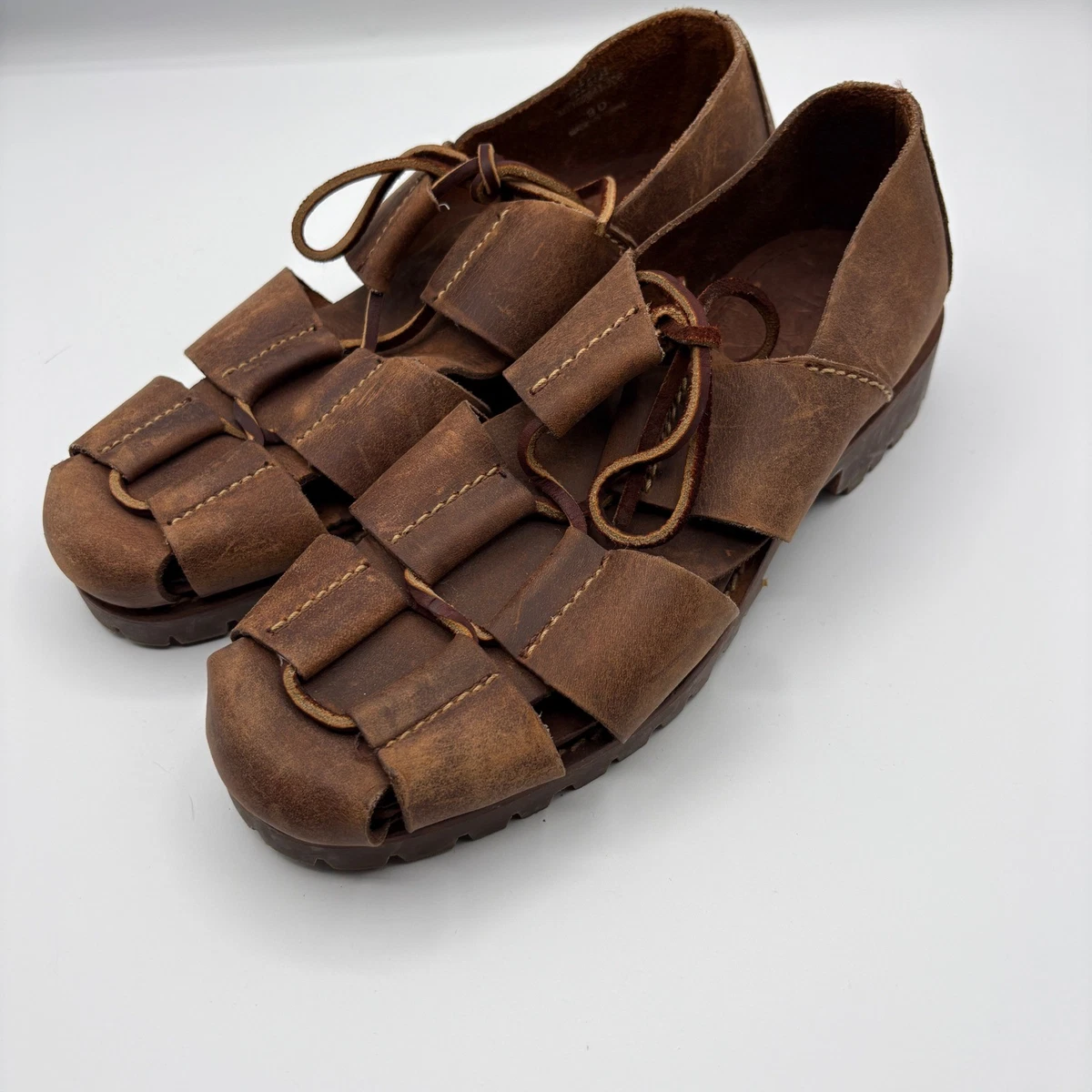 Polo by Ralph Lauren Men\'s Brown Leather Sport Sandal with Black Sole Polo Ralph Lauren Leather Upper Brown Sandals for Men | eBay main image 4