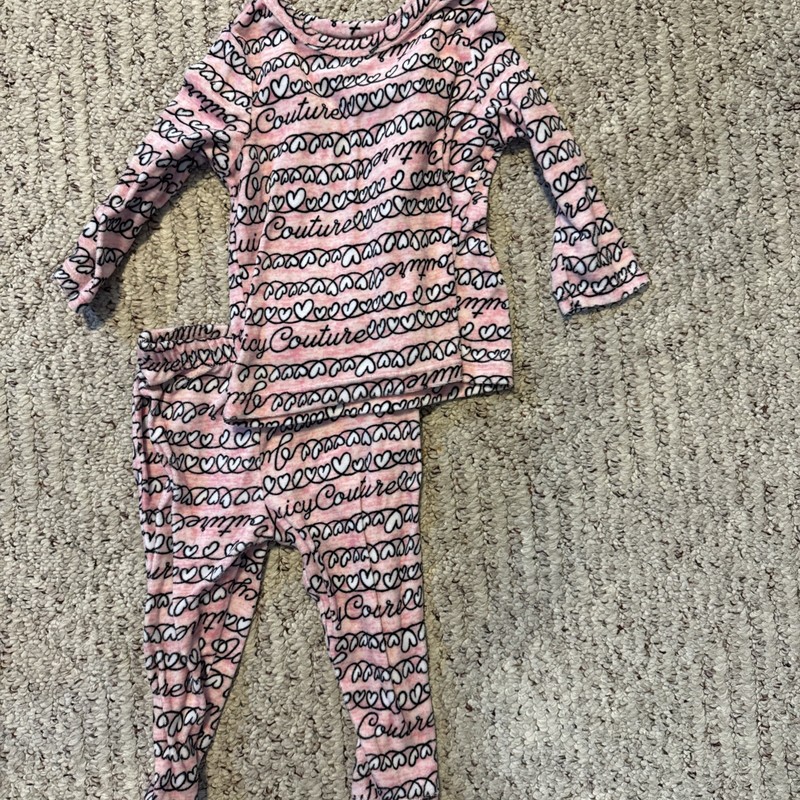 Juicy Couture Pink Velour 12 Month Girls Two Piece Set