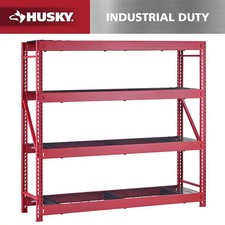 4-Shelf Metal Industrial Duty Freestanding Garage Storage Shelving Unit in Red 