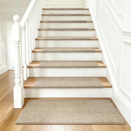 Bullnosed Stair Treads Cover Landing Mat Runner Rug Non-slip Multiple Set Option
