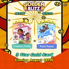 Pool Panic & Freedom, Finally _Golden Blitz Stickers Mono_Poly_Go Combo Sticker⚡