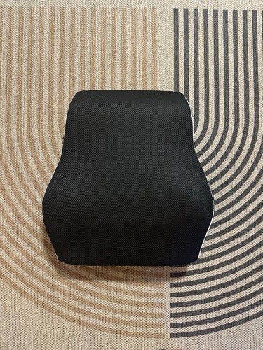 Black Gray Orthopedic Back Cushion Adjustable Straps Fabric Foam