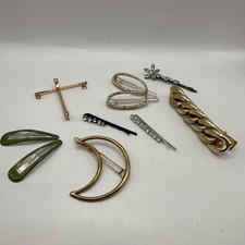 Lot of Metal Snap Barrettes Rhinestone Bobby Pins Type and Hair Clip