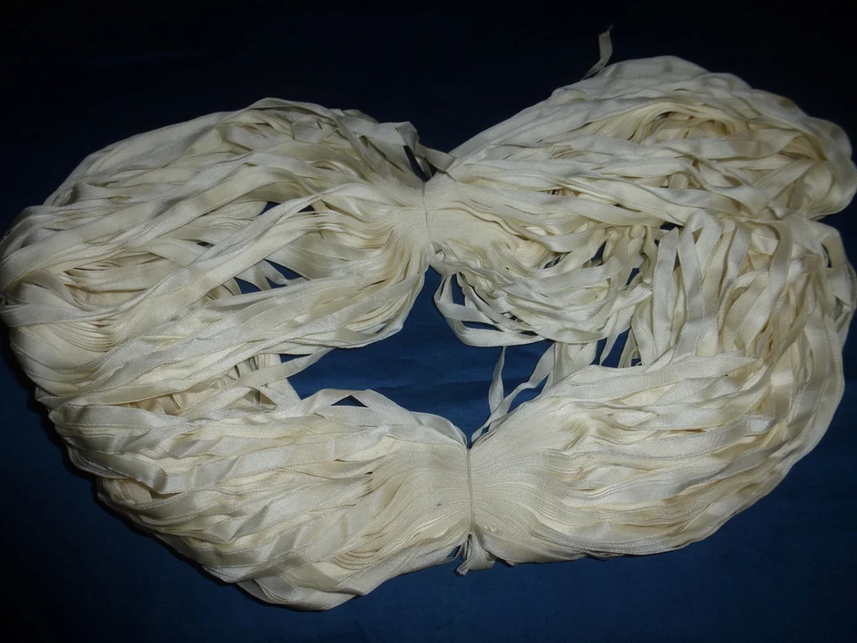 ECHEVEAU RUBAN ANCIEN 100 M VINTAGE BLANC NATUREL DOUBLE FACE - Photo 4/4