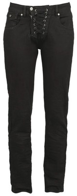 Black Premium by EMP Damen schwarze Jeans mit Gürtelschlaufen gerade geschnitten
