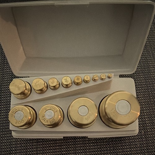 OHAUS Brass Calibration Weight Set 10pc 1g-1kg (1g 2g 5g 10g 20g-1kg)
