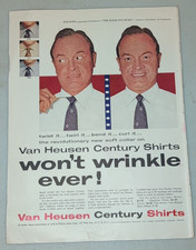 1954 Van Heusen Vintage Print Ad Shirt Bob Hope Collar Paramount Eddie Foy Actor