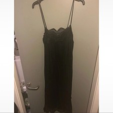 Zara black midi dress with lace detail