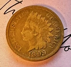 1899 Indian Head USA Cent Collectible Coin