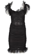 DOLCE & GABANNA BLACK TULLE MIDI DRESS IT 44 UK 12