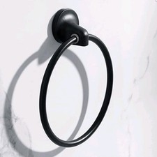Towel Holder Matte Black Finish Stainless Steel Wall Mounted Towel Ring,...