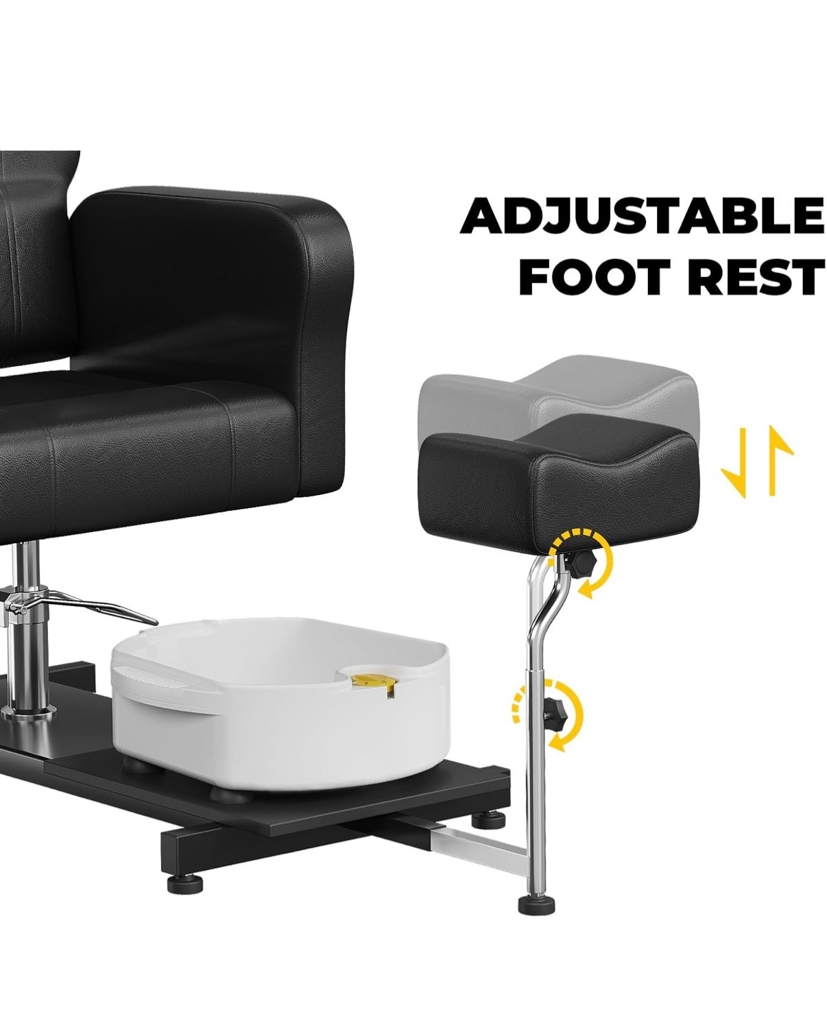 Pedicure Chair, Hydraulic Adjustable Pedicure Chair with 360° Rotation