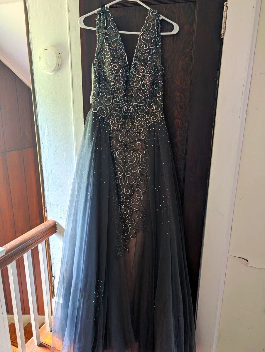 ebay prom dresses dress silver Paddy Silver Mermaid Prom Dress with Appliques & Split Shoulder to knee( for knee length dress only) Check out Sz 8 Vintage
