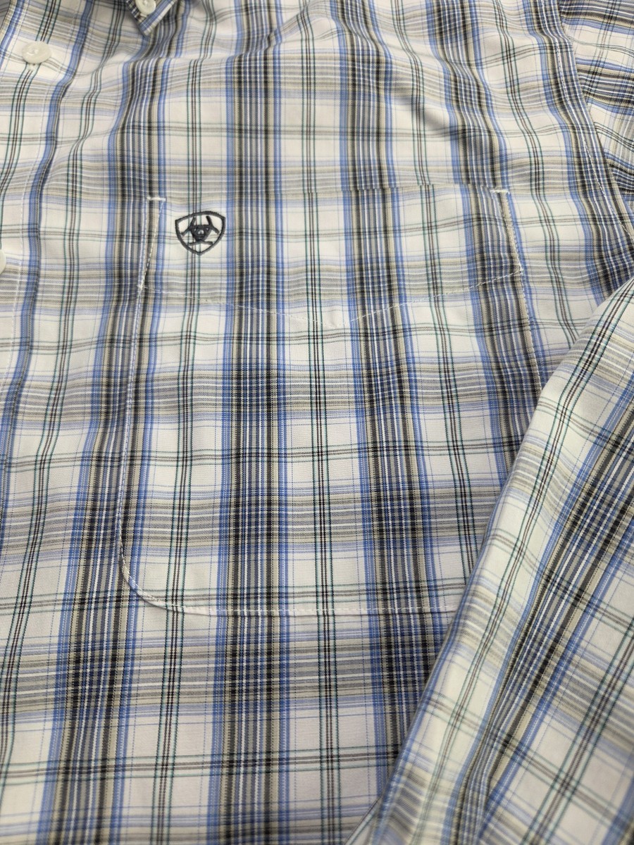 Ariat Wrinkle-Free Fitted Button-Down Western Shirt Men's Large #1129 View 4