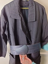 Wide OSKA Leather Belt Dark Brow Buckle Made In Italy One Size 34"-38"