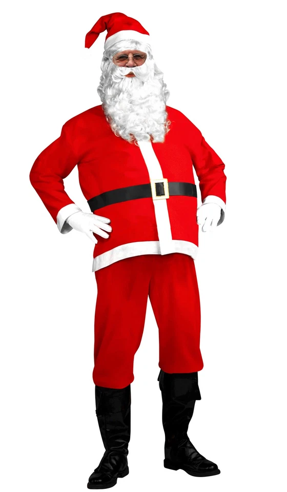 Adult Cheap Santa Claus Suit Costume 5pc Set Christmas Pub Crawl Suit Outfit - Image 3 of 4