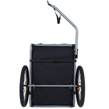 Folding Bike Trailer for Dogs 66LB Capacity Pet Carrier with Steel Frame,