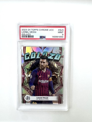 2023-24 Topps Chrome UEFA Club Competitions - Golazo Lionel Messi PSA 9