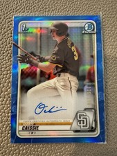 2020 BOWMAN DRAFT OWEN CAISSIE TRUE BLUE REFRACTOR AUTO #/150! NL ROY? 🔥🔥