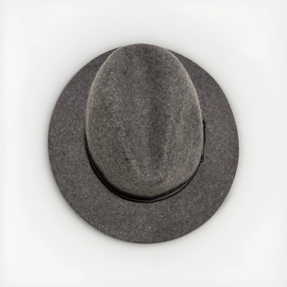 Goorin Bros Fedora Hat Wide Brim Gray 100% Wool Size Medium - Image 4 of 4