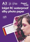 Highest Quality 260 gsm A3 Silk Photo Paper Inkjet Resin Semi Gloss - 25 Sheets