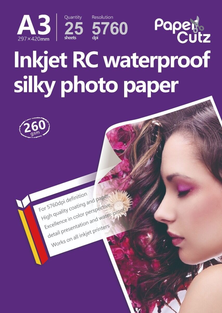 Highest Quality 260 gsm A3 Silk Photo Paper Inkjet Resin Semi Gloss - 25 Sheets