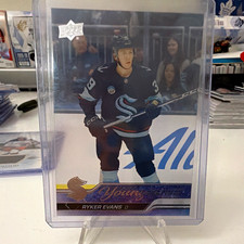 Upper Deck Young Guns Rookie Ryker Evans #726 2023-24 Extended Series Kraken