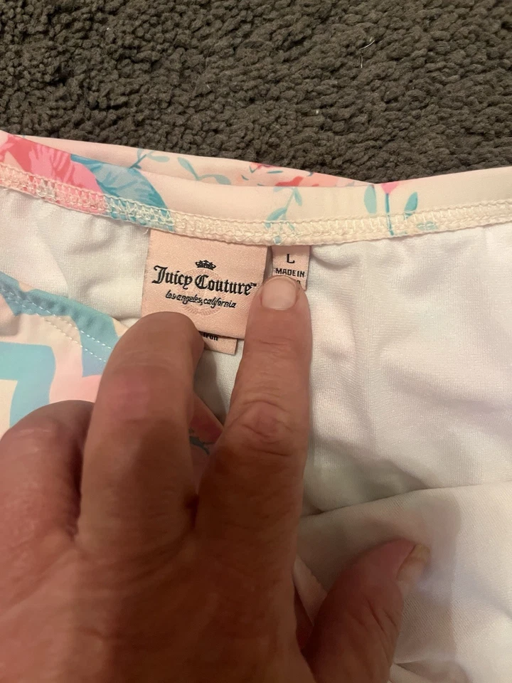 Juicy Couture Naranja Red Multi Floral Cintura Alta Bikini Parte Superior Parte Inferior Conjunto L Foto 4 de 4